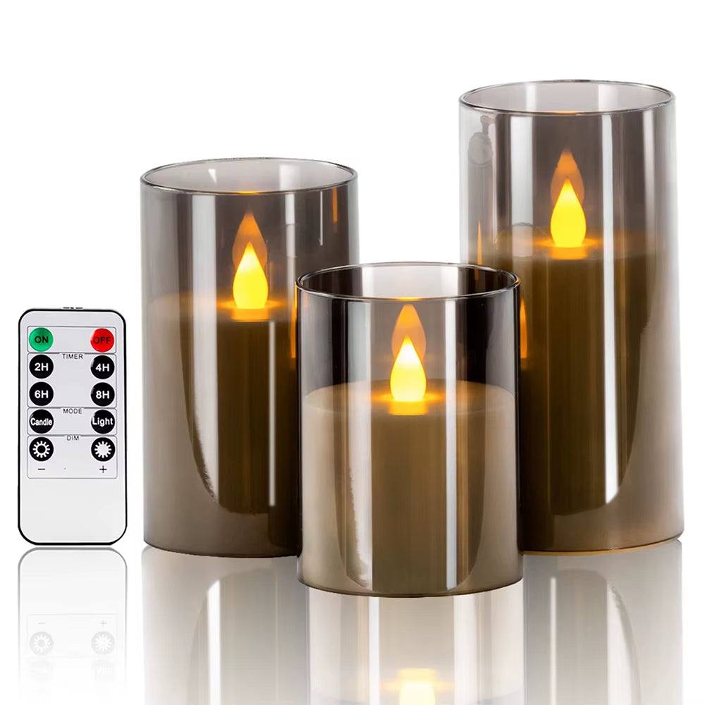 LED Flameless Candle Set – Elegant Acrylic Design with Remote & Timer