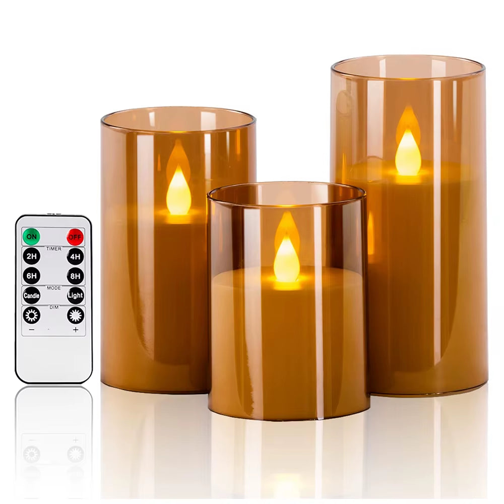 LED Flameless Candle Set – Elegant Acrylic Design with Remote & Timer