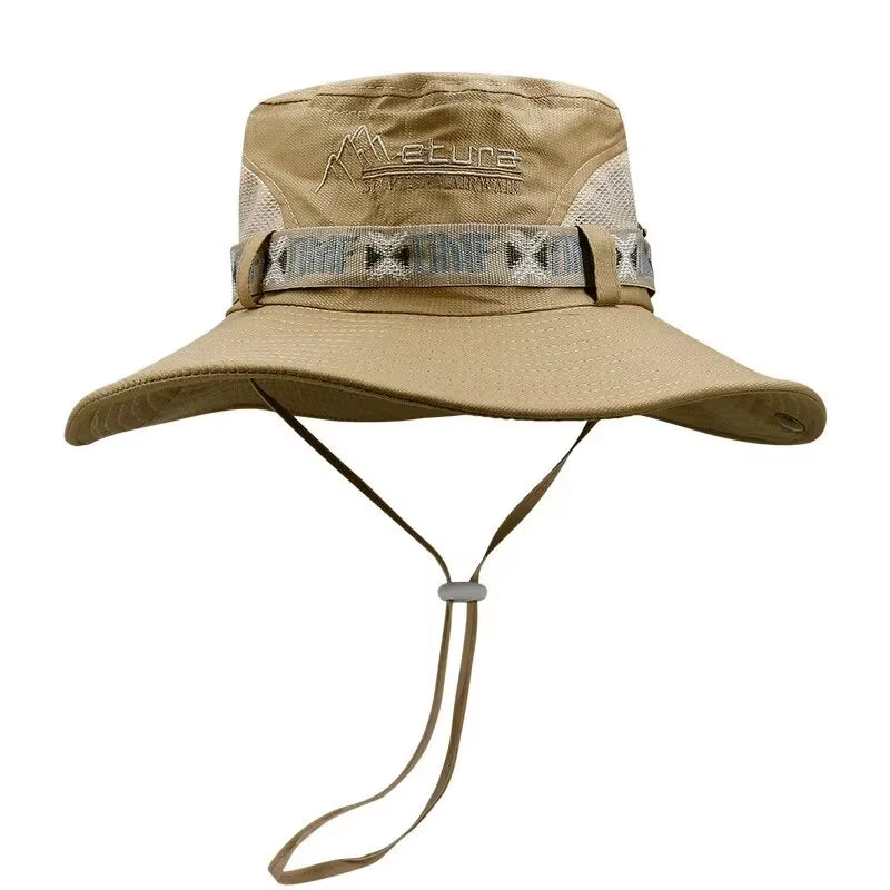 Men's Summer Bucket Hat – UV Protection, Wide Brim, Mesh Safari Cap for Hiking, Fishing & Beach