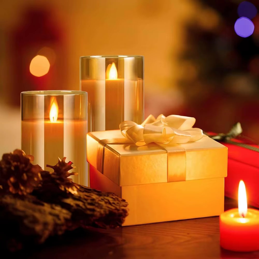 LED Flameless Candle Set – Elegant Acrylic Design with Remote & Timer