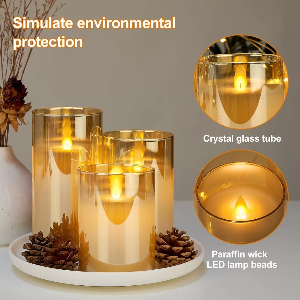 LED Flameless Candle Set – Elegant Acrylic Design with Remote & Timer