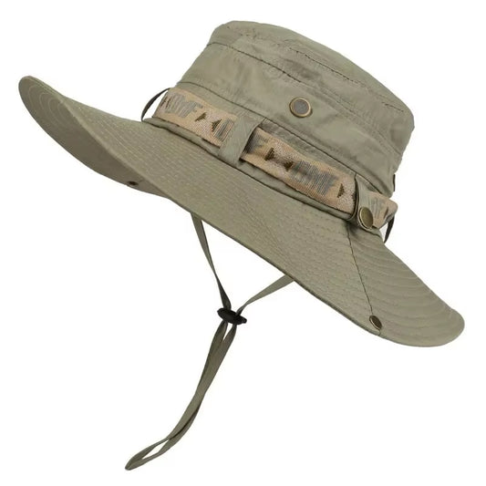 Men's Summer Bucket Hat – UV Protection, Wide Brim, Mesh Safari Cap for Hiking, Fishing & Beach