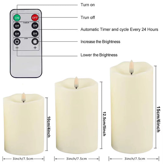 LED Flameless Candle Set – Elegant Acrylic Design with Remote & Timer