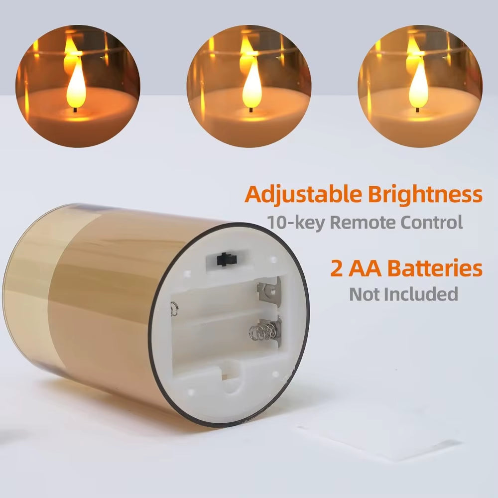 LED Flameless Candle Set – Elegant Acrylic Design with Remote & Timer